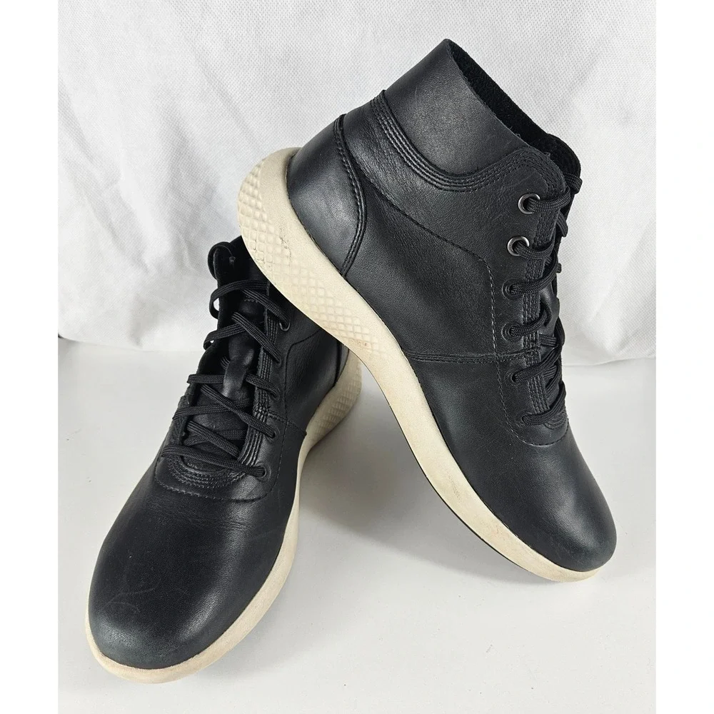 Timberland Aerocore Black Leather Chukka High Top Boots Mens 7.5 Sneakers